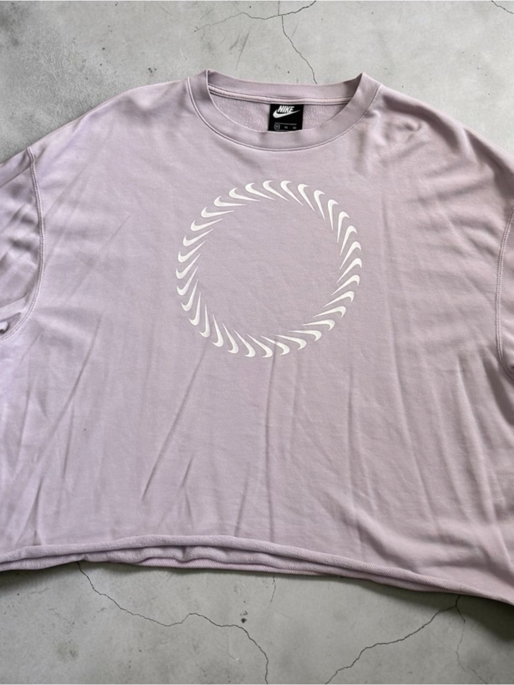 Nike Pastel Lilac crewneck with White Circular Graphic